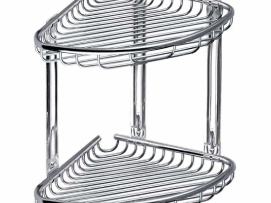 Γωνιακή Ραφιέρα Μπάνιου RETI 963777 21x21x27cm Chrome Karag Ανοξείδωτο Ατσάλι