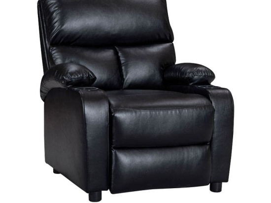 Πολυθρόνα relax με ποτηροθήκη Gartia pakoworld μαύρο pu 79x94x102εκ