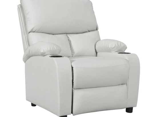 Πολυθρόνα relax με ποτηροθήκη Gartia pakoworld λευκό PU 79x94x102εκ