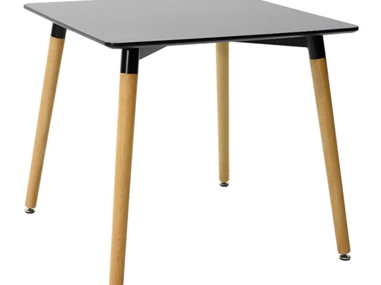 Τραπέζι Natali pakoworld MDF μαύρο-πόδια φυσικό 80x80x76εκ