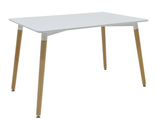Τραπέζι Natali pakoworld MDF λευκό-πόδια φυσικό 120x80x76εκ