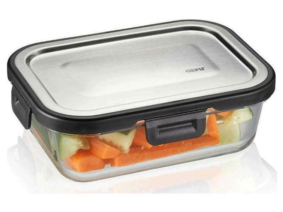 Δοχείο Φαγητού Ορθογώνιο Milo GEFU-12752 600ml 17,6x13x5,9cm Clear-Silver Gefu Γυαλί