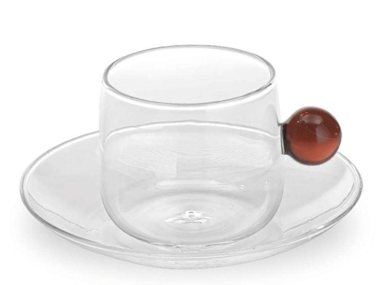 Φλυτζάνι Τσαγιού Bilia BA00704 220ml Amber-Clear Zafferano Γυαλί