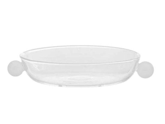 Πιάτο Σερβιρίσματος Στρογγυλό Bilia BA02601 Φ14x3cm White-Clear Zafferano Γυαλί