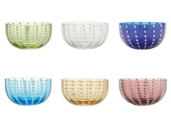 Μπωλ Παγωτού Perle (Σετ 6Τμχ) PR00899 380ml 11,5x6cm Multi Zafferano Γυαλί