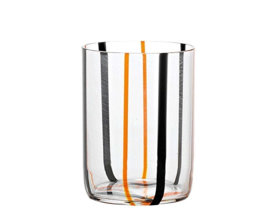 Ποτήρι Tirache TR00106 350ml Black-Orange Zafferano Γυαλί