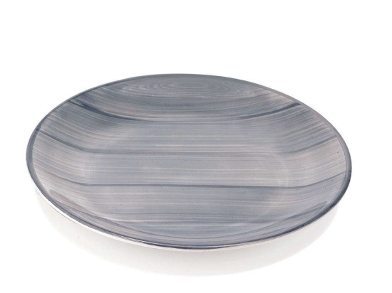 Πιάτο Γλυκού Striche SK00314 Φ20,5cm Grey Zafferano Κεραμικό