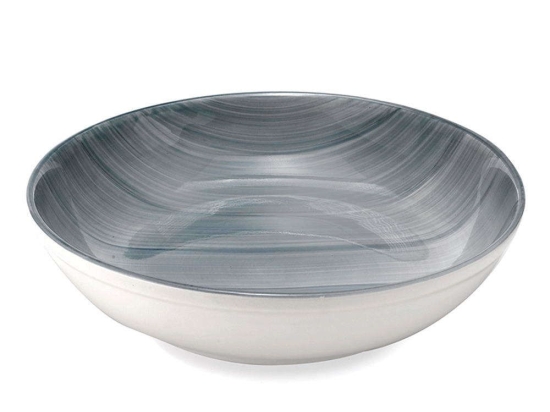 Μπωλ Σερβιρίσματος Striche SK00814 Φ30cm White-Grey Zafferano Κεραμικό