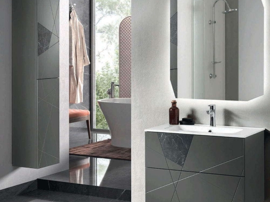 Στήλη Μπάνιου Δεξιά Crizia 35x33x160cm Anthracite Bluelife Mdf