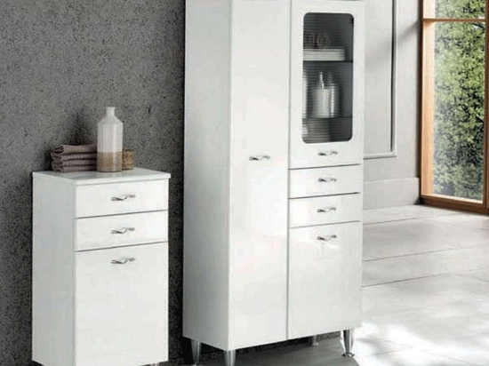Στήλη Μπάνιου Sabrina 34x34x85cm Glossy White Bluelife Mdf