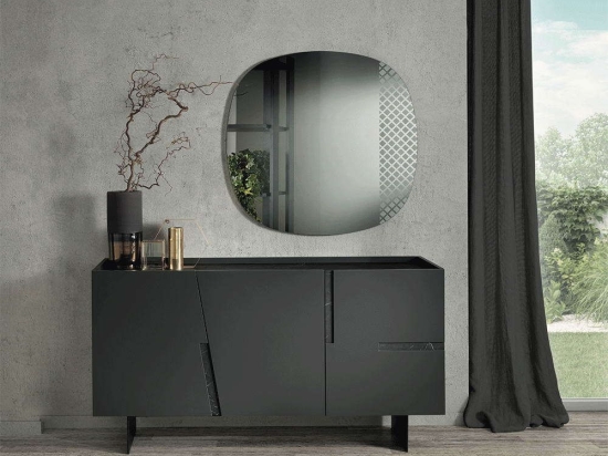 Μπουφές Girona 160x50x89cm Anthracite-Marble Capodarte