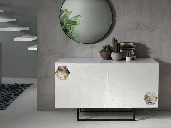 Μπουφές Glen 140x50x80cm White-Gold Capodarte