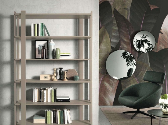 Βιβλιοθήκη Arti 124x37x200cm Warm Grey Capodarte