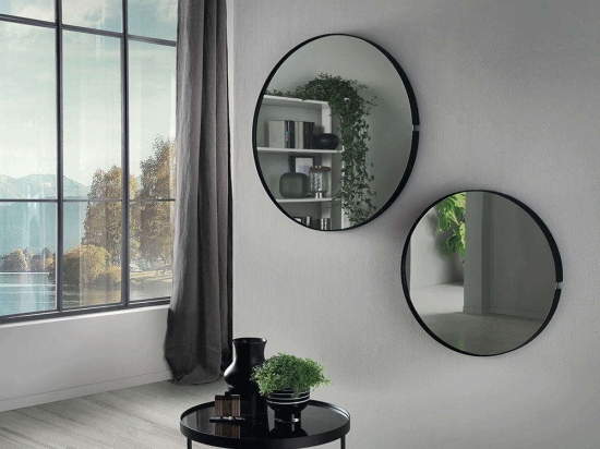 Καθρέπτης Loren Φ80cm Black-Smoke Capodarte Γυαλί