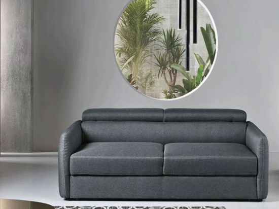 Καναπές-Κρεβάτι Τριθέσιος Dover 210x98x75+22cm Smoke Grey Capodarte