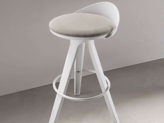 Σκαμπό Bar Ralf Φ40x40x86cm Light Grey-White Capodarte