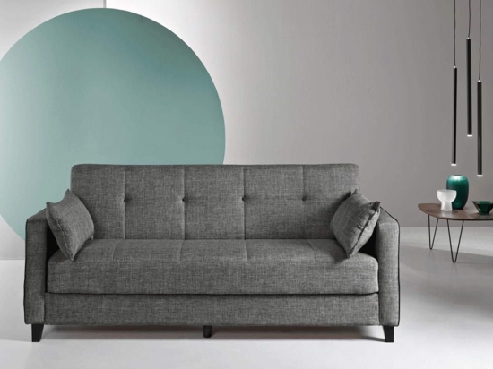 Καναπές-Κρεβάτι Τριθέσιος Agio AGIO.GRIGIO 215x80x88cm Dark Grey Ikone Casa