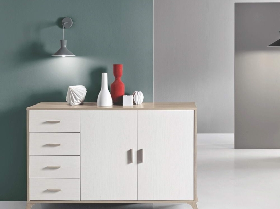 Μπουφές Ariel ARIELOC/BF 158x42x92cm White-Natural Ikone Casa