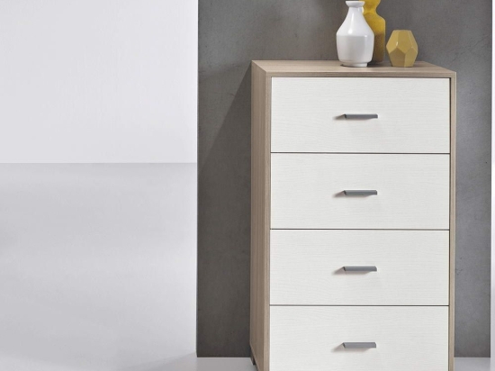 Συρταριέρα Lucilla LUCILLA.OC/BF 70x41x122cm White-Natural Ikone Casa