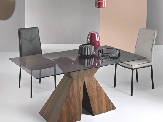 Τραπέζι Zefiro ZEFIRO/TEAK-FM 160x90x76cm Teak-Smoke Ikone Casa