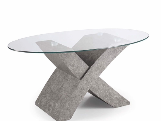 Τραπέζι Σαλονιού Tito TITO/CEMENTO 110x59x45cm Concrete Ikone Casa