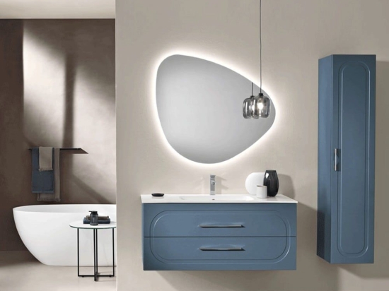 Έπιπλο Μπάνιου Νιπτήρα Caspio Με Καθρέπτη Spirit CASPIO122SPIRIT 122x47x52cm/89x100cm Blue Bluelife Mdf