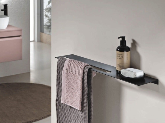 Ράφι - Κρεμάστρα Olmo OLMO600/NE 60x12cm Black Bluelife Μέταλλο