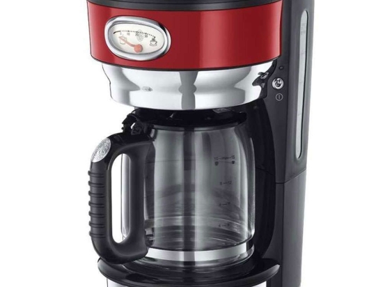 Καφετιέρα Γαλλικού Retro 21700-56 1,25lt 1000W Black-Red Russell Hobbs Ανοξείδωτο Ατσάλι