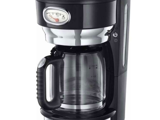 Καφετιέρα Γαλλικού Retro 21701-56 1,25lt 1000W Black Russell Hobbs Ανοξείδωτο Ατσάλι