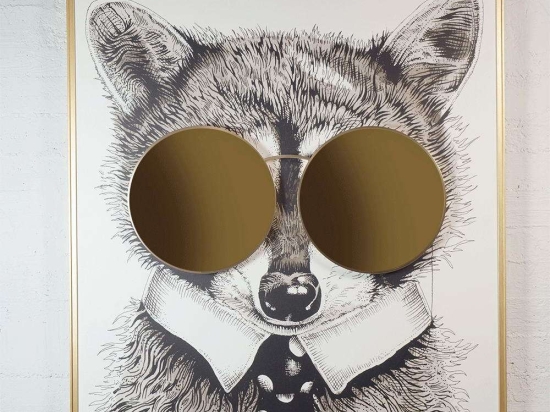 Πίνακας Racoon Thug Life 4710-5 118x130cm Multi Supergreens Κάθετοι Καμβάς
