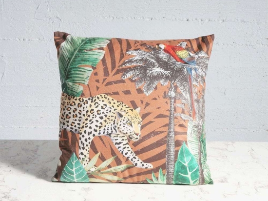 Διακοσμητικό Μαξιλάρι Βελούδινο Animal Print 0810-5 45x45cm Multi Supergreens 45X45 Ύφασμα