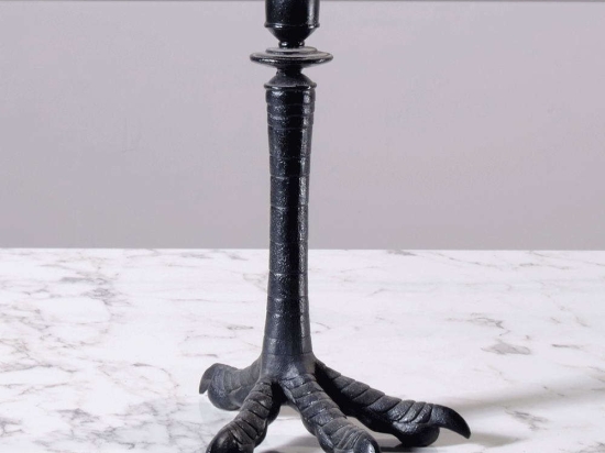 Κηροπήγιο Πόδι Πάπιας 0010-3 13x25,5x25cm Black Supergreens Πολυρεσίνη