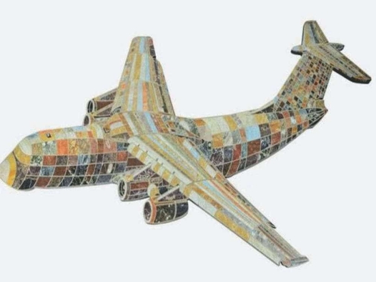 Πίνακας Αεροπλάνο 4300-5 307x125cm Multi Supergreens Οριζόντιοι Mdf