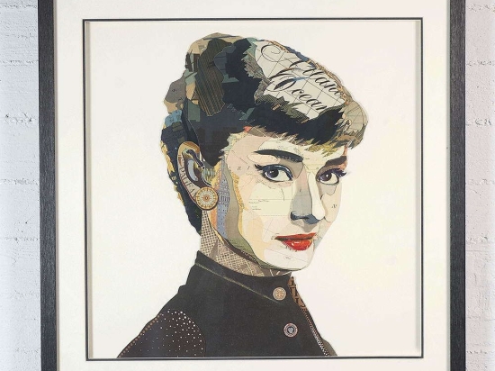 Πίνακας Κολάζ Audrey Hepburn 3600-5 75x75cm Multi Supergreens Τετράγωνοι Mdf