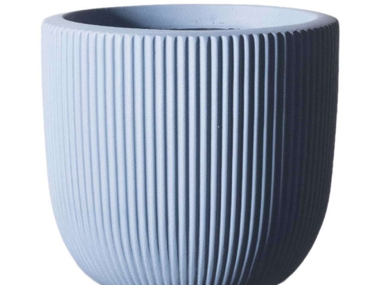 Κασπώ Πήλινο Στρογγυλό Stripe S A-6940-8 24x24x23cm Blue Supergreens Πηλός