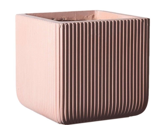 Κασπώ Πήλινο Τετράγωνο Stripe XL D-3050-8 44x44x38cm Somon Supergreens Πηλός
