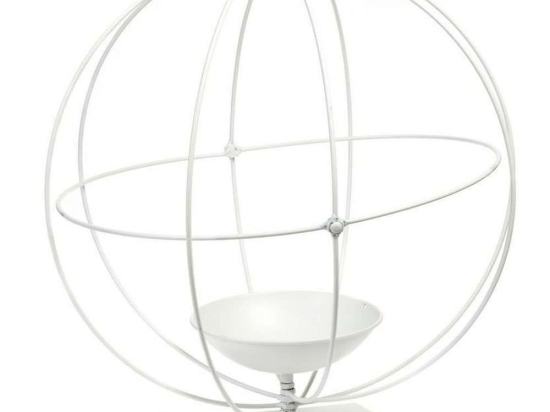 Κηροπήγιο Μεταλλικό Σφαίρα 4100-3 Φ48cm White Supergreens Μέταλλο