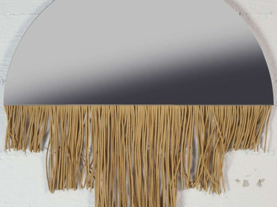 Καθρέπτης Με Κρόσσια 3310-1 40x40cm Brown Supergreens Γυαλί