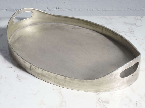 Δίσκος Σερβιρίσματος Μεταλλικός B-7800-2 56x36cm Silver Supergreens Μέταλλο