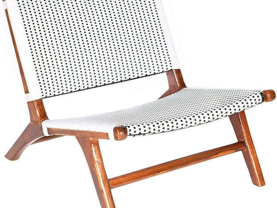 Καρέκλα Teak 4600-4 87x70x70cm Black-White Supergreens