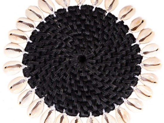 Σουβέρ Κοχύλια 7130-2 Φ10cm Black Supergreens Rattan