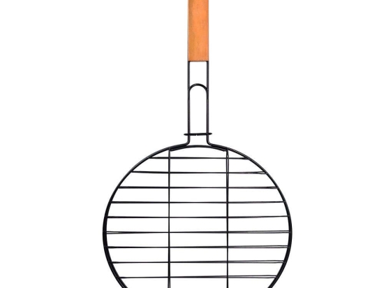 Σχάρα Ψησίματος Στρογγυλή Bbq 03DS001 54,5x30cm Natural-Black Kaiser Ατσάλι,Ξύλο