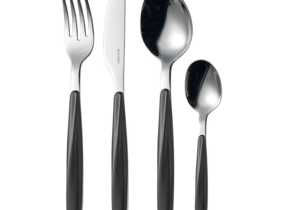 Μαχαιροπίρουνα My Fusion (Σετ 24Τμχ) 11070010 Inox-Black Guzzini 24 τμχ Ανοξείδωτο Ατσάλι