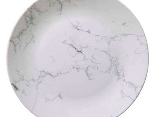 Πιάτο Ρηχό Marbre 154725A Φ27cm White-Grey Κεραμικό
