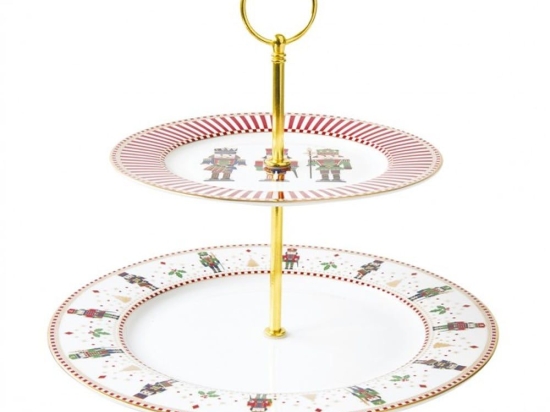 Ορντεβιέρα Διώροφη Χριστουγεννιάτικη Nutcracker 1105ΝUΤC Πορσελάνινη 27/19cm Multi Easy Life