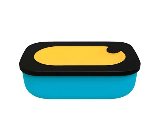 Φαγητοδοχείο Store&Go 171100165 900ml Blue-Yellow Guzzini Σιλικόνη,Πλαστικό