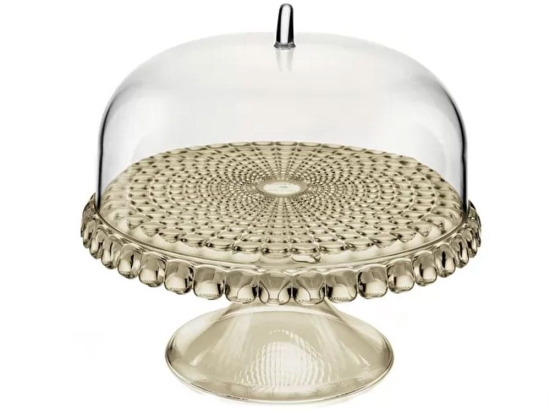 Τουρτιέρα Tiffany Με Καπάκι Και Πόδι 19940139 30cm Beige Guzzini Acrylic