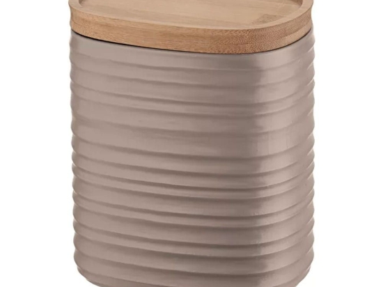 Βάζο Αποθήκευσης Tierra Με Καπάκι 1000ml Brown Guzzini Πλαστικό,Bamboo