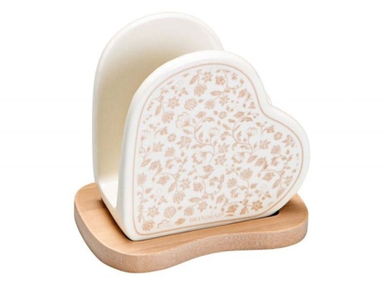 Χαρτοπετσετοθήκη Campo Ai Fiori 53831 11X6X9cm Natural-White Brandani Πορσελάνη,Bamboo