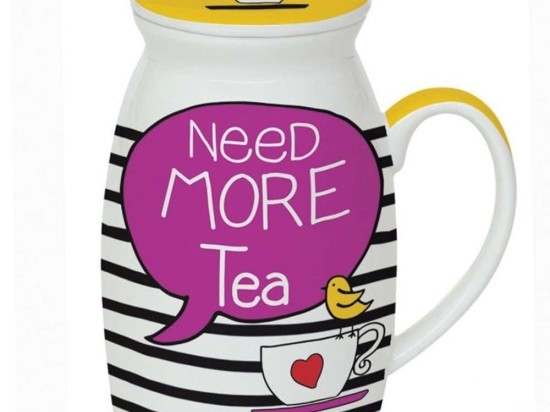 Κούπα Με Κουτάλι Need More Tea 100ΝΕΤΕ 300ml Multi Easy Life Πορσελάνη